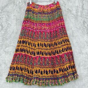 Just Class Skirt Womens Medium Maxi Broomstick Bohemian Western Pheasant Pink